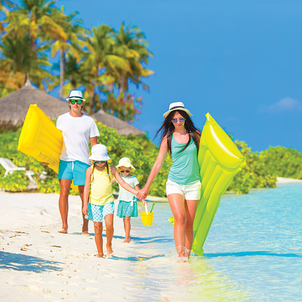 family on a beach