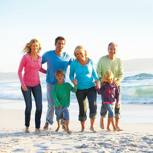 3 generations on beach
