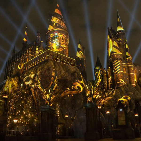 Nighttime Lights at Hogwarts Castle