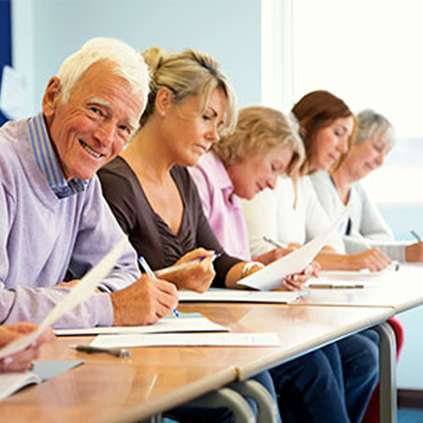 AAA members of various ages taking the defensive driving course 