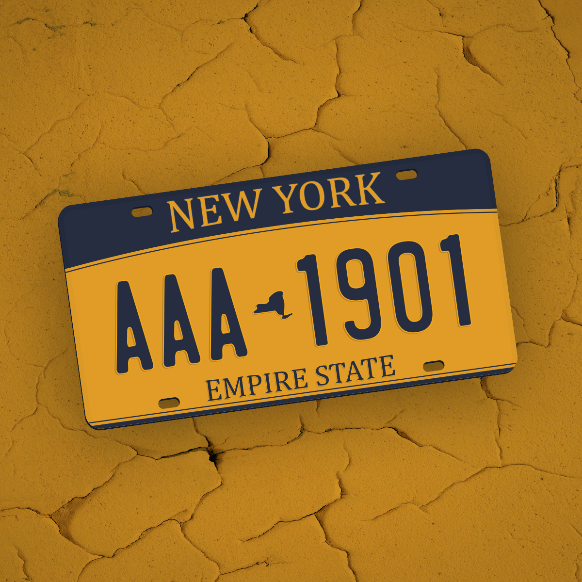 New York State license plate. 