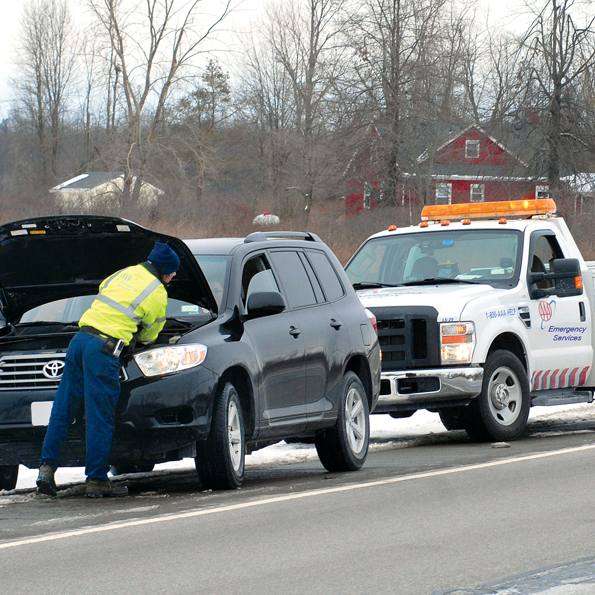 AAA services a battery roadside