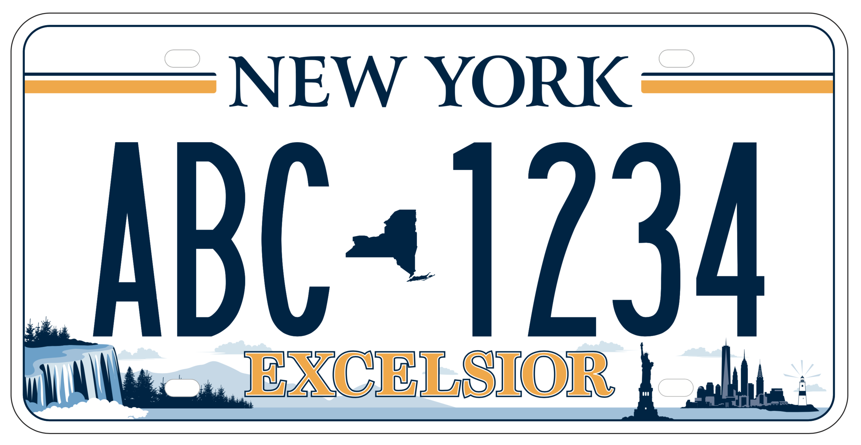 One of the possible new New York State license plate designs.