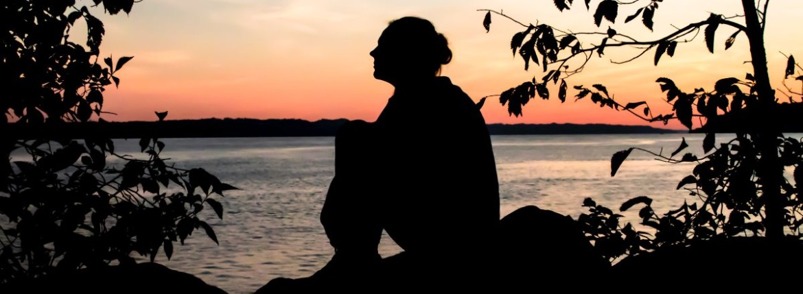 silhouette of woman dreaming