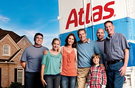 Happy family with Atlas truck