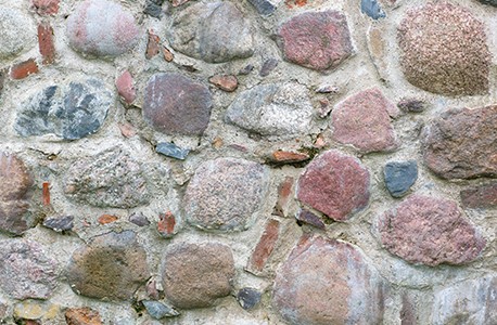 building wall made of cobblestone