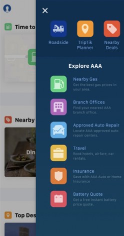 AAA Mobile Menu