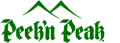 Green Peek 'n Peak logo featuring two mountains